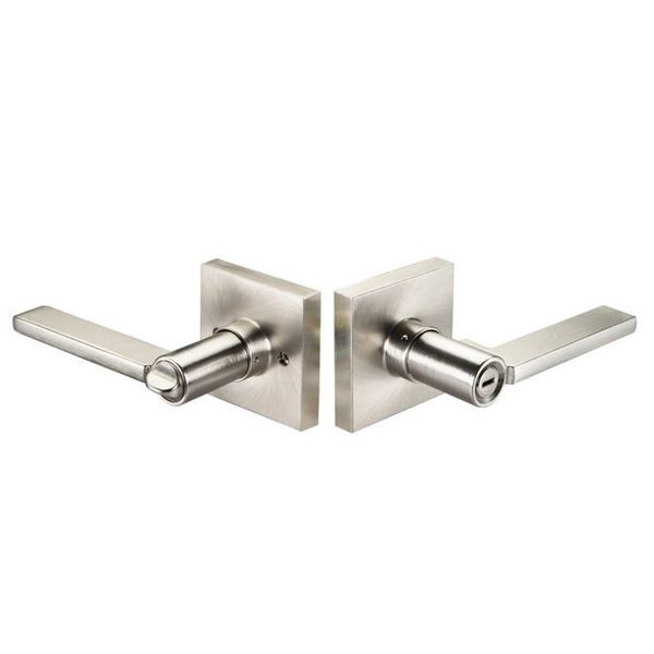 Yale Residential Edge YE Series Privacy Turn Button Lock with Seabrook Lever and Square Rose US15 (619) Satin Nickel YR21SBSQ619